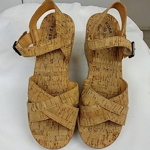 Kork-Ease All Cork Eva Platform Wedge Shoe 9(40.5)